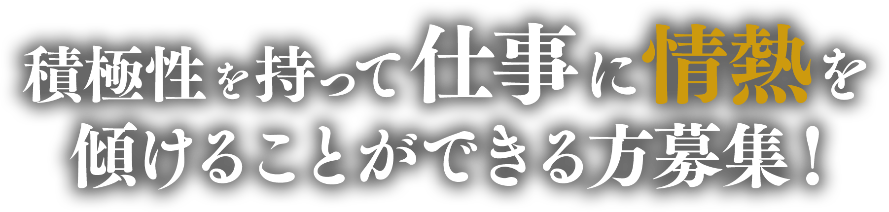 積極性を持って仕事に情熱を傾けることができる方募集！